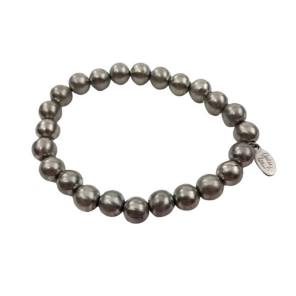 Cookie Lee Bracelet Silver Tone Beaded Stretch‎ Bal